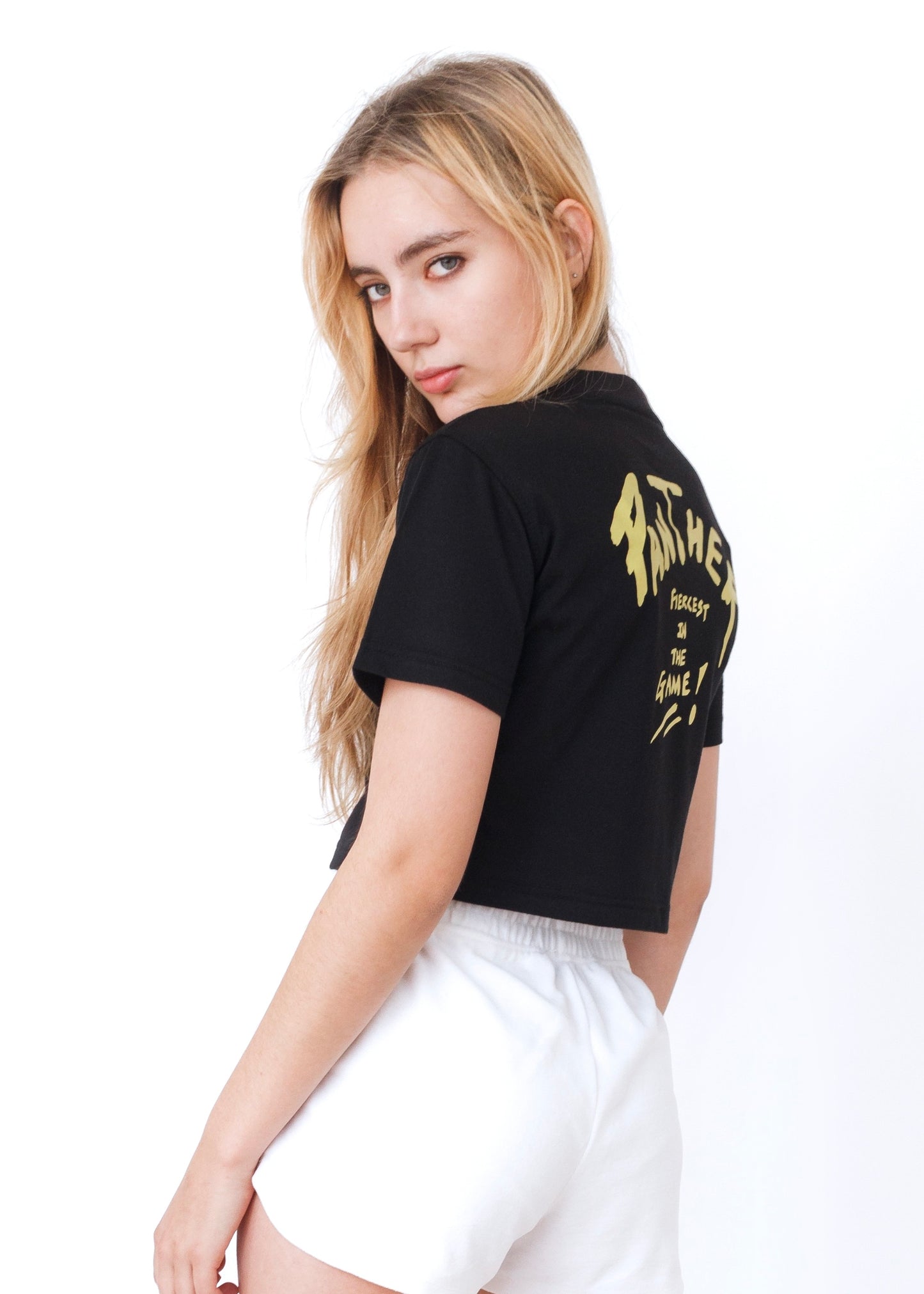 Black Panther Cropped Baby Tee